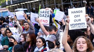 احتجاجات طلابية واسعة في أمريكا تضامنا مع غزة - جيتي