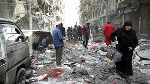 آثار الدمار بعد القصف الجوي على حلب- المرصد السوري