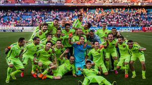 برشلونة بطل الدوري الإسباني للمرة 23 - أ ف ب