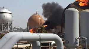 النيران تتصاعد في منشأة غاز التاجي شمالي بغداد- تويتر