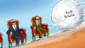 كرة الثلج الأزمة الاقتصادية كاريكاتير