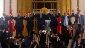 ألقى أردوغان خطاب الفوز من قصر الرئاسة- جيتي