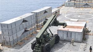 قالت القيادة الأمريكية المركزية إن أعمال الميناء العائم انتهت وهو جاهز لنقل المساعدات- (وزارة الدفاع الأمريكية)