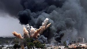 قصف جوي لمناطق في بنغازي -  ا ف ب