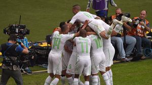 لاعبو منتخب الجزائر يحتفلون بالتسجيل في المونديال - أرشيفية