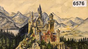 لوحة لقصر نويشفانشتاين في بافاريا من رسم أدولف هتلر - أ ف ب