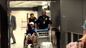 محمد سلطان عند وصولة للولايات المتحدة بعد ترحيله من مصر - أرشيفية