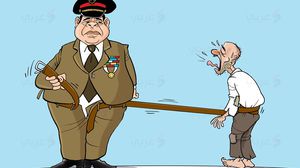 البذخ في إفطارات رئاسة الانقلاب بمصر والجيش- علاء اللقطة- كاريكاتير
