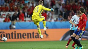 إسبانيا  أول فريق يسجل أكثر من هدفين في مباراة واحدة ببطولة أوروبا - أ ف ب