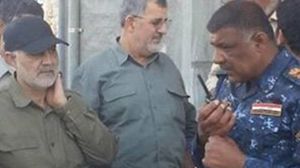 قاسم سليماني ومحمد بابكور رفقة ضابط عراقي رفيع المستوى قرب الفلوجة - تويتر