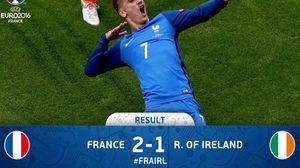 وسيتقابل فرنسا في دور  الربع مع المنتخب الفائز من مواجهة إنجلترا وآيسلندا- أرشيفية