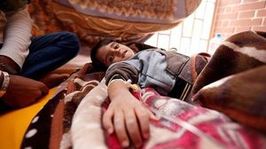 طفل مصاب بالكوليرا في اليمن- أ ف ب