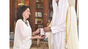ساندت السفيرة في قطر الدوحة خلال تغريدة لها ببداية الأزمة الخليجية- تويتر
