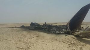  صورة الطائرة بعد تحطمها- وكالة فارس 