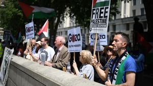 المتظاهرون في لندن نددوا بالاحتلال الإسرائيلي ومسؤوليته عن استشهاد العشرات في غزة- جيتي