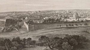 أول صورة فوتوغرافية في التاريخ لمدينة القدس الشريف التقطت عام 1839- تصوير: فريدريك غوبيل فيسكه