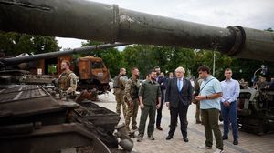 جونسون زار أوكرانيا والتقى بالرئيس فولوديمير زيلينسكي- جيتي