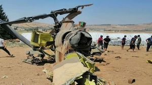 الطياران تعرضا لإصابات متوسطة نتيجة سقوط المروحية- تويتر