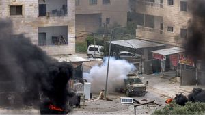 أصيب عدد من الفلسطينيين خلال مواجهات مع قوات الاحتلال جنوب نابلس- جيتي