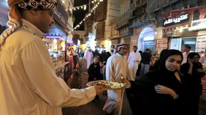 أحد شوارع جدة خلال مهرجان خاص بشهر رمضان - أ ف ب