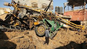 آليات حفر لإحدى الشركات في غزة تعرضت للقصف- فيسبوك