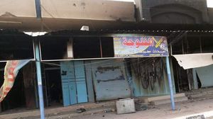 صورة تداولها نشطاء لمحال في سوق الفلوجة بعد حرقها- تويتر