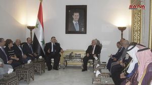 السفير العراقي خلال لقائه رئيس برلمان النظام السوري حمودة صباغ في دمشق- سانا