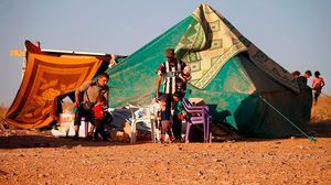 نازحين من سوريا على الحدود الأردنية- جيتي