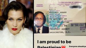 بيلا حديد نشرت صورة جواز سفر والدها ويظهر فيه أنه مواليد فلسطين- إنستغرام