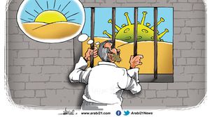 كاريكاتير  كورونا  سجون الاحتلال- علاء اللقطة