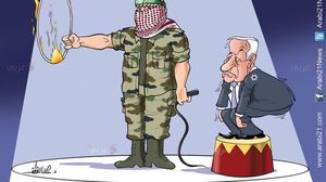 نتنياهو والسيرك القسامي كاريكاتير د.علاء اللقطة