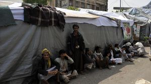 أقام الحوثيون خيام اعتصام بصنعاء للضغط على الحكومة - أ ف ب
