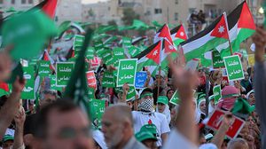 من فعاليات تضامن الإخوان في الأردن مع غزة - الأناضول