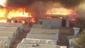 خيام اللاجئين السوريين احترقت نتيجة قصف الجيش اللبناني وحزب الله على عرسال - أرشيفية