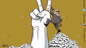 كاريكاتير علاء اللقطة المتسلقون على النصر غزة