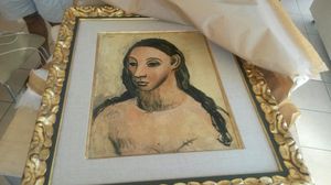 صورة نشرتها الجمارك الفرنسية للوحة رأس شابة لبيكاسو - أ ف ب