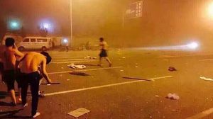 الانفجار وقع في مستودع لمواد قابلة للاشتعال- صورة تداولها نشطاء على شبكة "ويبو"