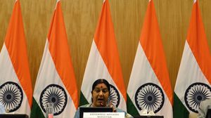 باكستان انسحبت إثر تصريحات لوزيرة الخارجية الهندية سوشما سواراج ـ أ ف ب 