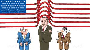 كاريكاتير أمريكا أردوغان تركيا الحرب التجارية