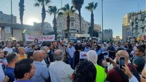 المسيرة نظمت في ذكرى مرور 40 يوما على مقتل الناشط السياسي نزار بنات خلال عملية اعتقاله- تويتر