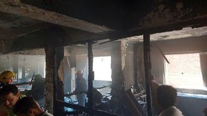 أظهرت مشاهد مصورة الدمار الكبير داخل الكنيسة الناتج عن الحريق- تويتر