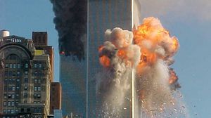 مشهد من تفجيرات 11/ 9 في برجي التجارة العالمية بنيويورك - أرشيفية