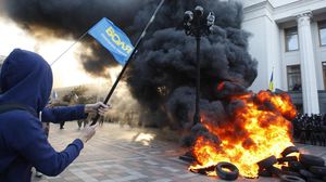مواجهات بين محتجين والأمن الأوكراني شرق البلاد - الأناضول