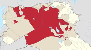 خريطة تبين المناطق التي تسيطر عليها داعش في سوريا والعراق