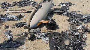 صورة نشرتها وكالة فارس قالت إنها لحطام طائرة التجسس الإسرائيلية 