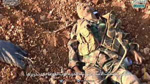 صورة نشرها جيش الفتح لجثة أحد مقاتلي النظام في الفوعة - تويتر