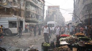 القصف الروسي استهدف عدة أحياء تسيطر عليها المعارضة في حلب - أرشيفية