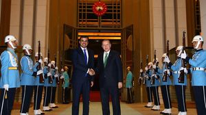 أردوغان استقبل أمير قطر تميم بن حمد في المجمع الرئاسي في أنقرة- تويتر