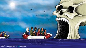 قوارب الموت كاريكاتير