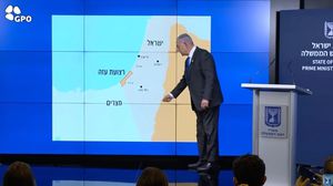 خارطة نتنياهو ألغى فيها وجود الضفة الغربية- رئاسة حكومة الاحتلال